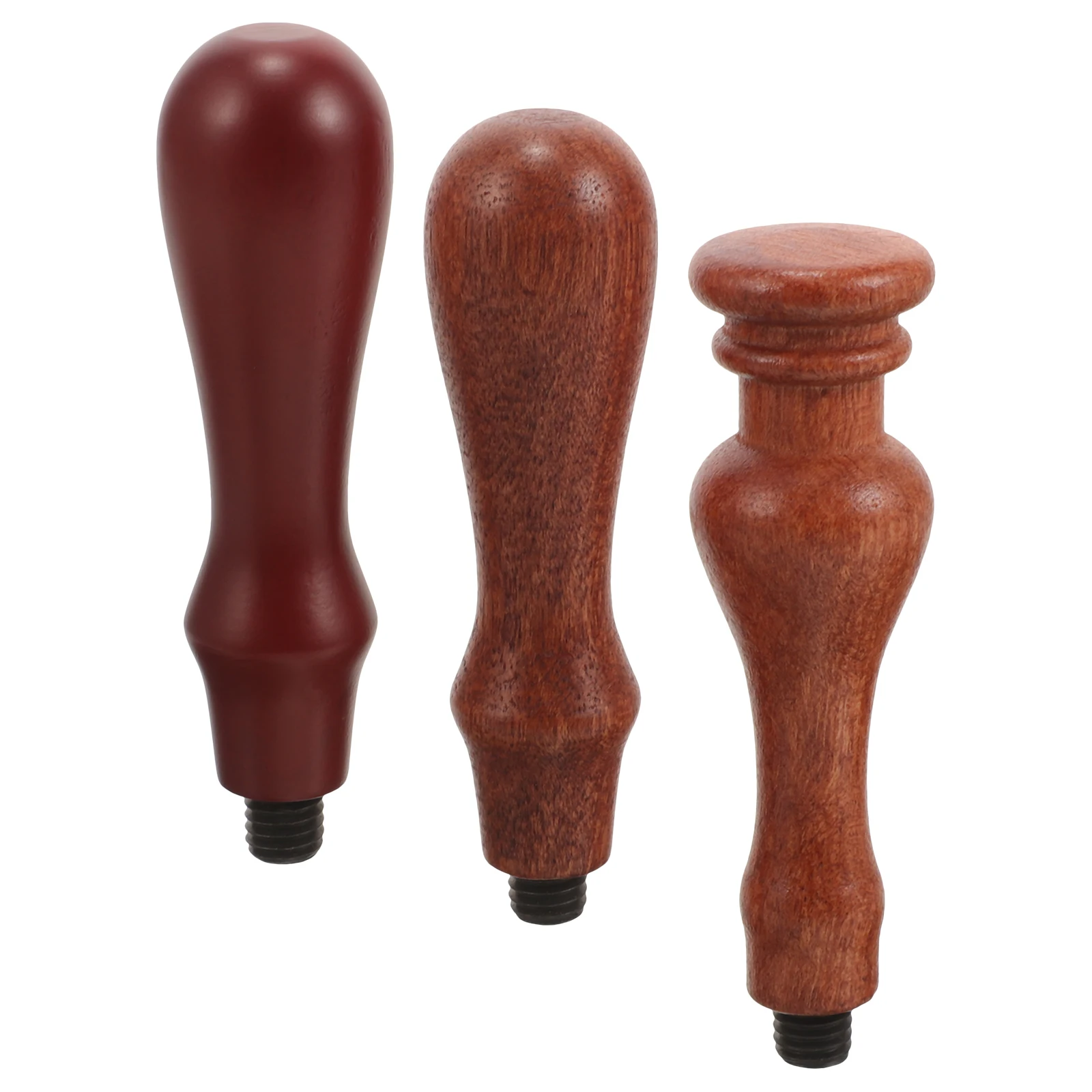 

3 Pcs Wooden Wax Seal Stamp Handles Light Brown Fire Paint Handle Accessories Replacement Parts Set Envelope Sealing Vintage