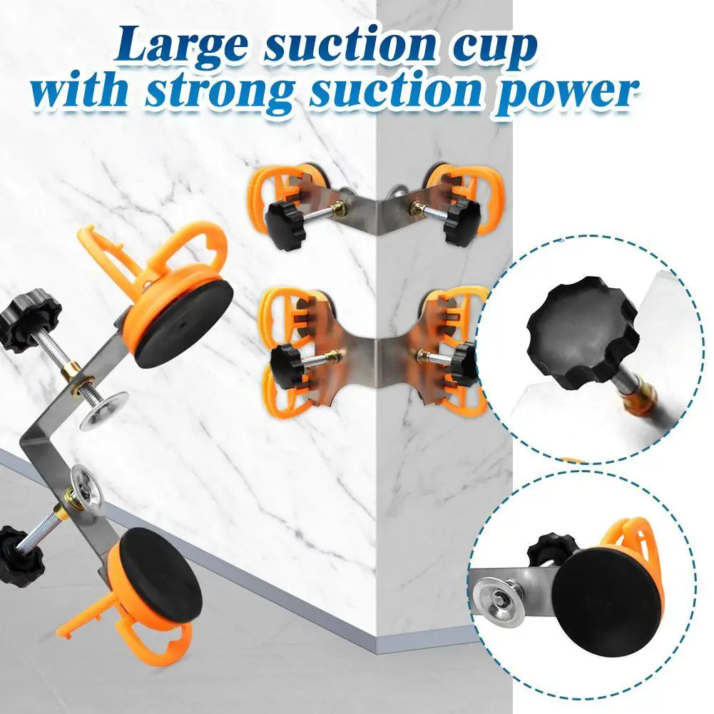 90 Degree Stone Seam Setter Stainless Steel With Suction Cups Seam Joining And Leveling Right Angle For Stone Granite Slab Tile