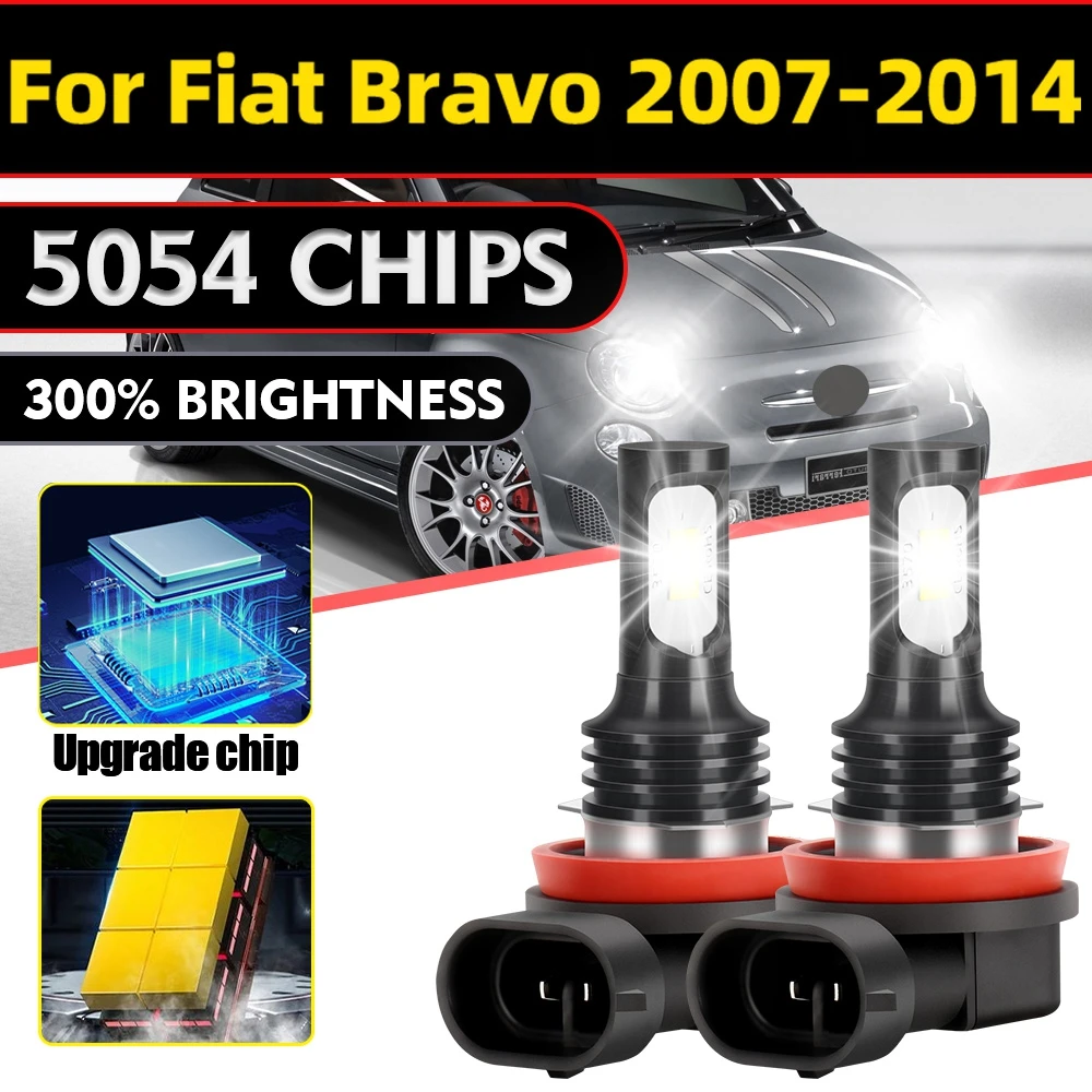 100W LED Front Fog Lamps H8 H9 H11 Car Fog Lights 20000LM Canbus No Error For Fiat Bravo 2007 2008 2009 2010 2011 2012-2014