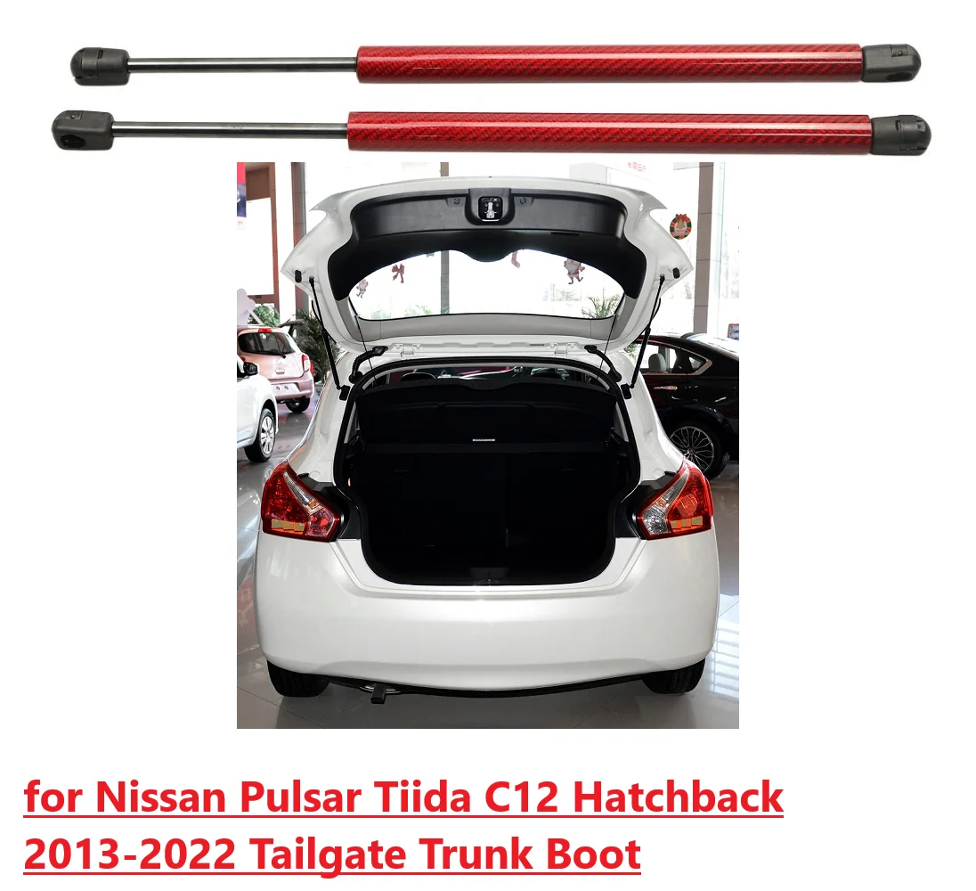 

2 шт. газовые стойки для Nissan Pulsar Tiida C12 хэтчбек 2013-2022, задняя дверь багажника, подъемник багажника, опоры, пружины, амортизатор, заряженный