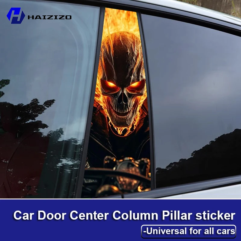 

HAIZIZO Ghost Knight Car Graffiti Stickers Fun Cool Waterproof Sunscreen Vinyl Film Car B-pillar Scratch resistant Decoration