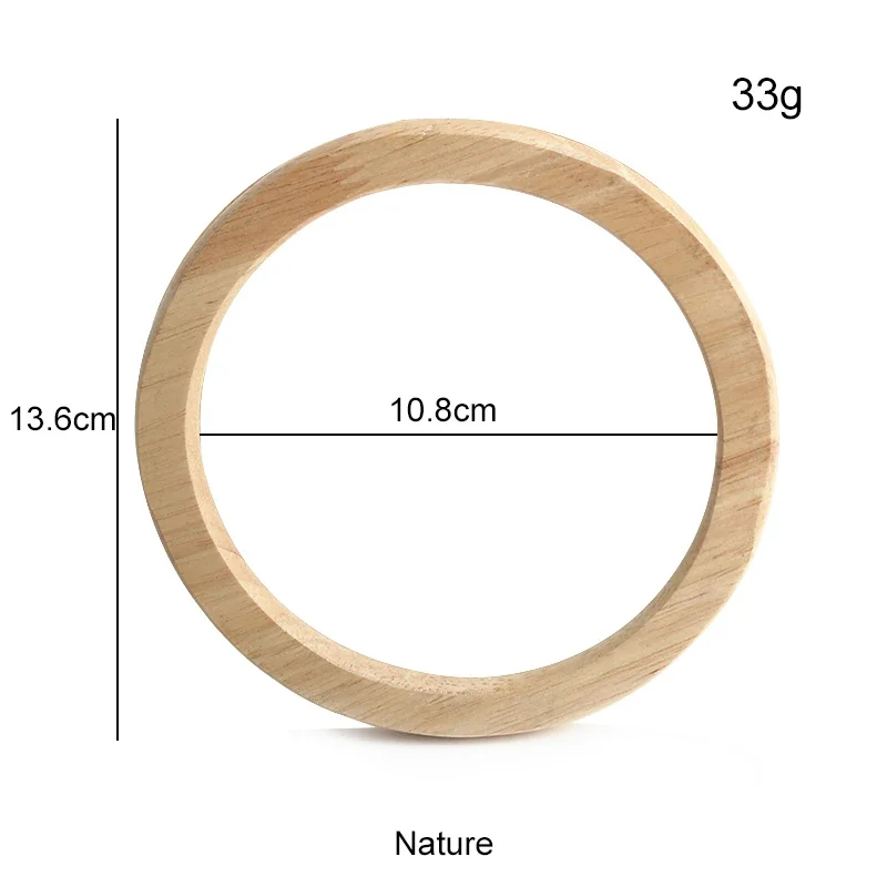 Mango de madera de tipo Circular para bolso, accesorio decorativo para manualidades, clásico, herramienta de fabricación de repuesto, 2 a 10 unidades