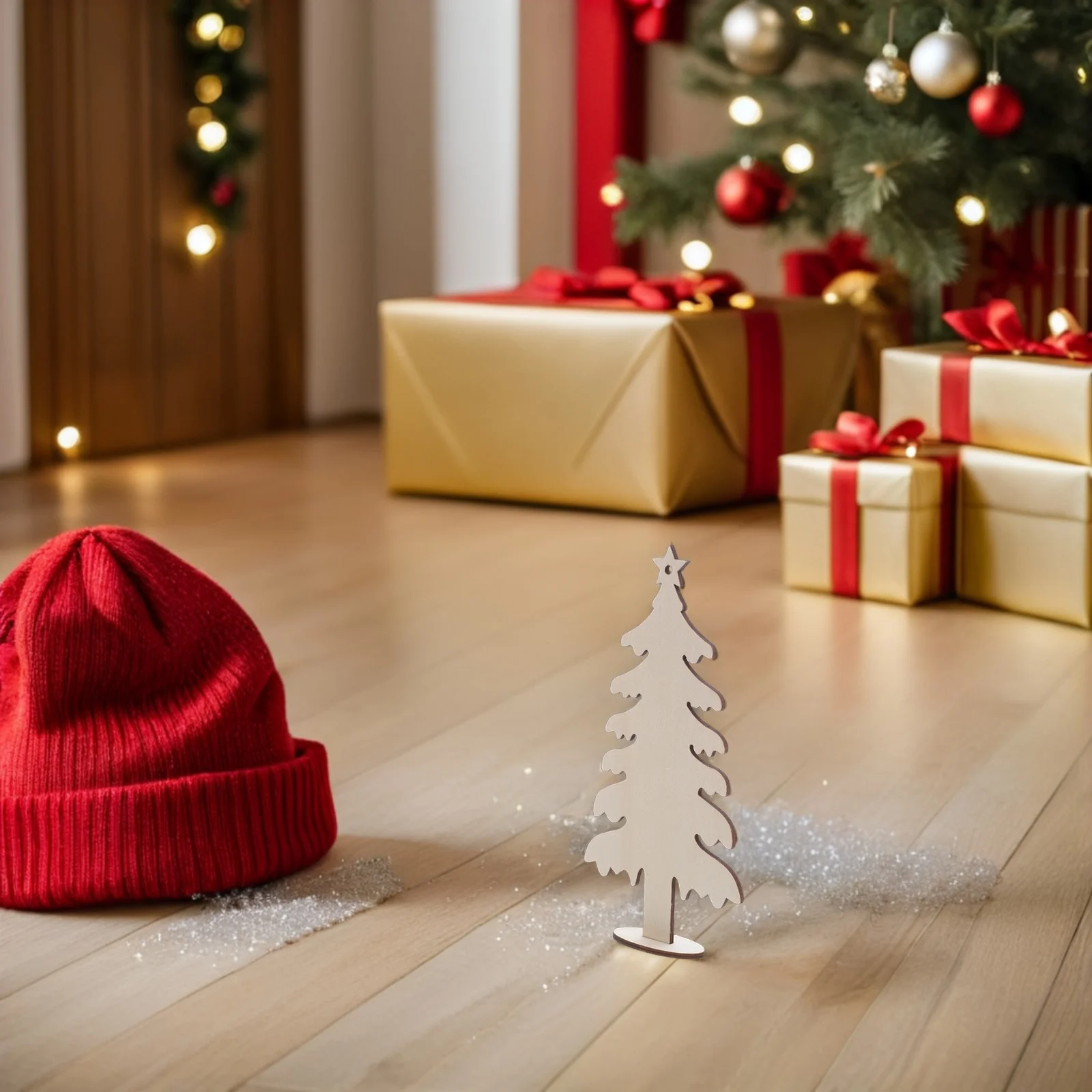 20 قطعة شجرة عيد الميلاد الخشبية الفارغة القواطع لم تنته DIY بها بنفسك الطلاء الحرفية الحلي معلقة الدائمة ديكور الخشب زخرفة الفراغات