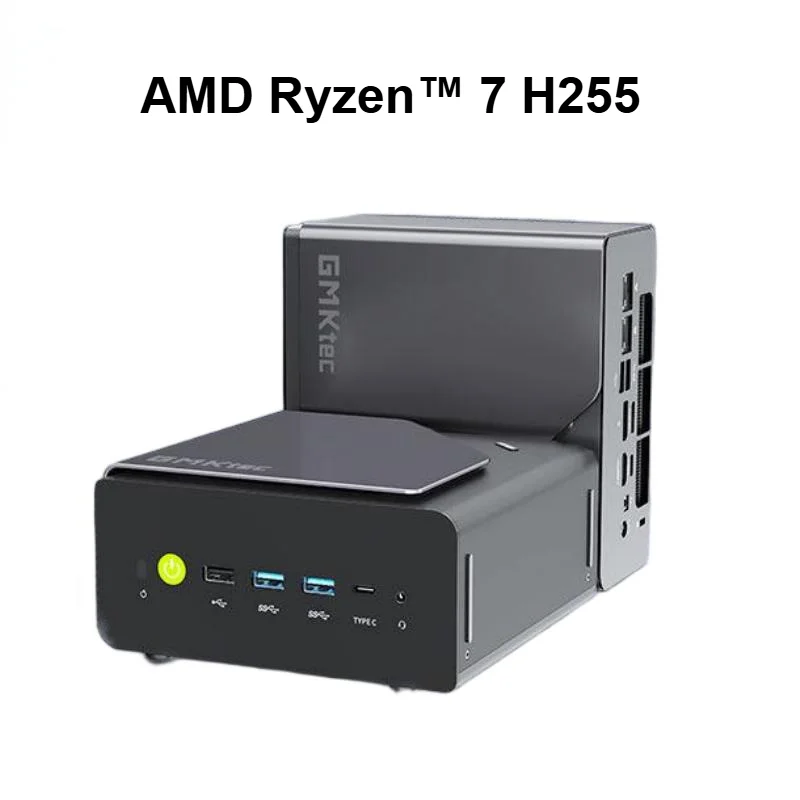GMKtec K12 Mini PC AMD Ryzen™ 7 H 255 Dual DDR5 5600MT/s  3*SSD PCIe4.0 WiFi 6 BT 5.2 Dual 2.5G LAN OCulink Desktop Computer