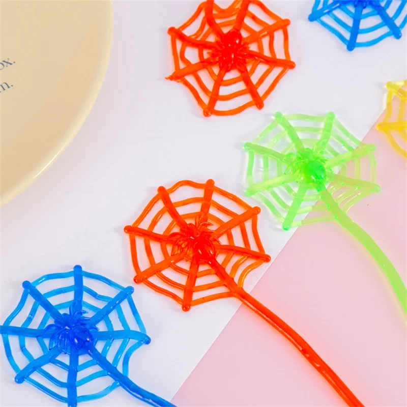 5/10/50PCS Random Color Stretchable Climbing Spider Web Tricky Toys Kids Birthday Party Baby Shower Gift Rewards Halloween Party