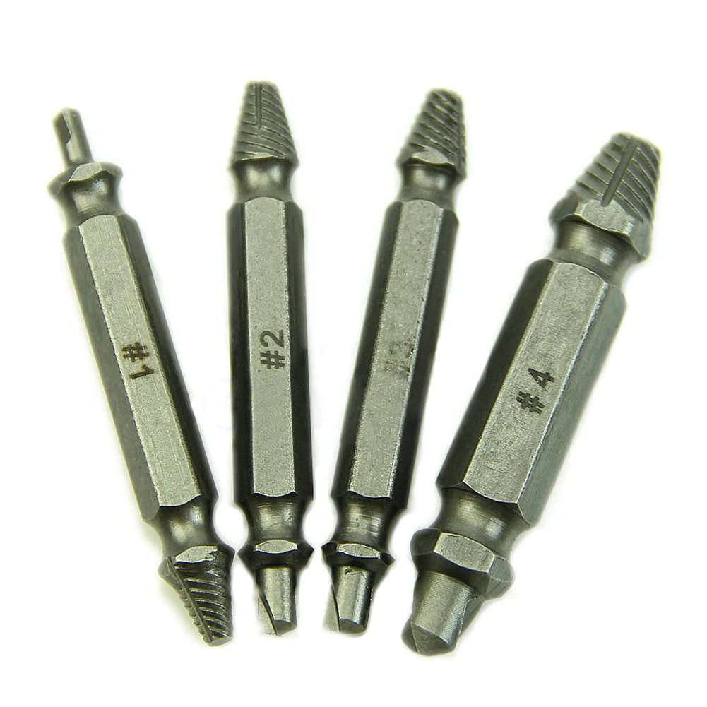 

4X Screw Extractor Drill Bits Guide Set Broken Bolt Remover Easy Out #1 #2 #3 #4