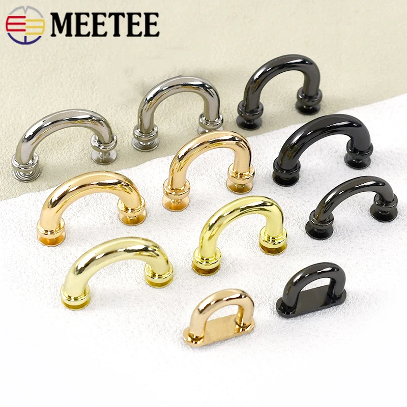 5/10Pcs D Ring Hook Bag Strap Side Clip Buckle Chain Handle Arch Bridge Connection Metal Buckles Leather Hardware Accessories