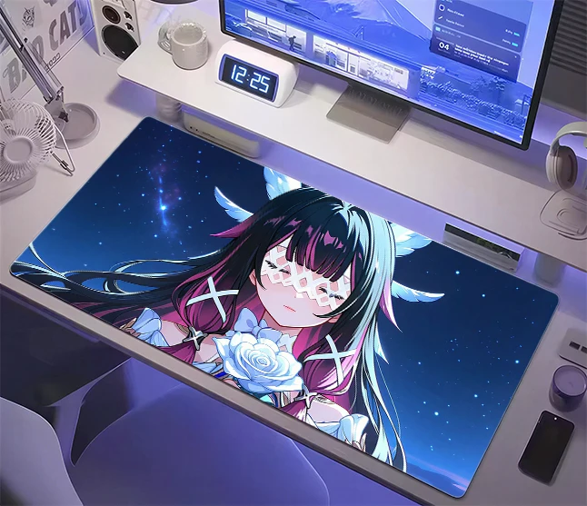 Fantasy Anime Girl Mouse Pad XXL Large Desk Mat Gaming Keyboard Pad Non Slip Rubber Base Easter Spring Gift for PC Gamer