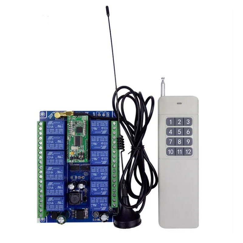 RF DC12V  DC24V  36V  12CH RF 10A relay  Wireless Remote Control Switches  transmitter  receiver  433mhz  two-way industrial