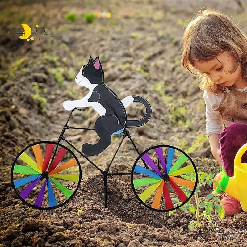 

AF95-Bike Wind Spinner Bike Garden Wind Spinner Ornaments Cute Animal Sculpture Bicycle Spinner Windmill For Lawn