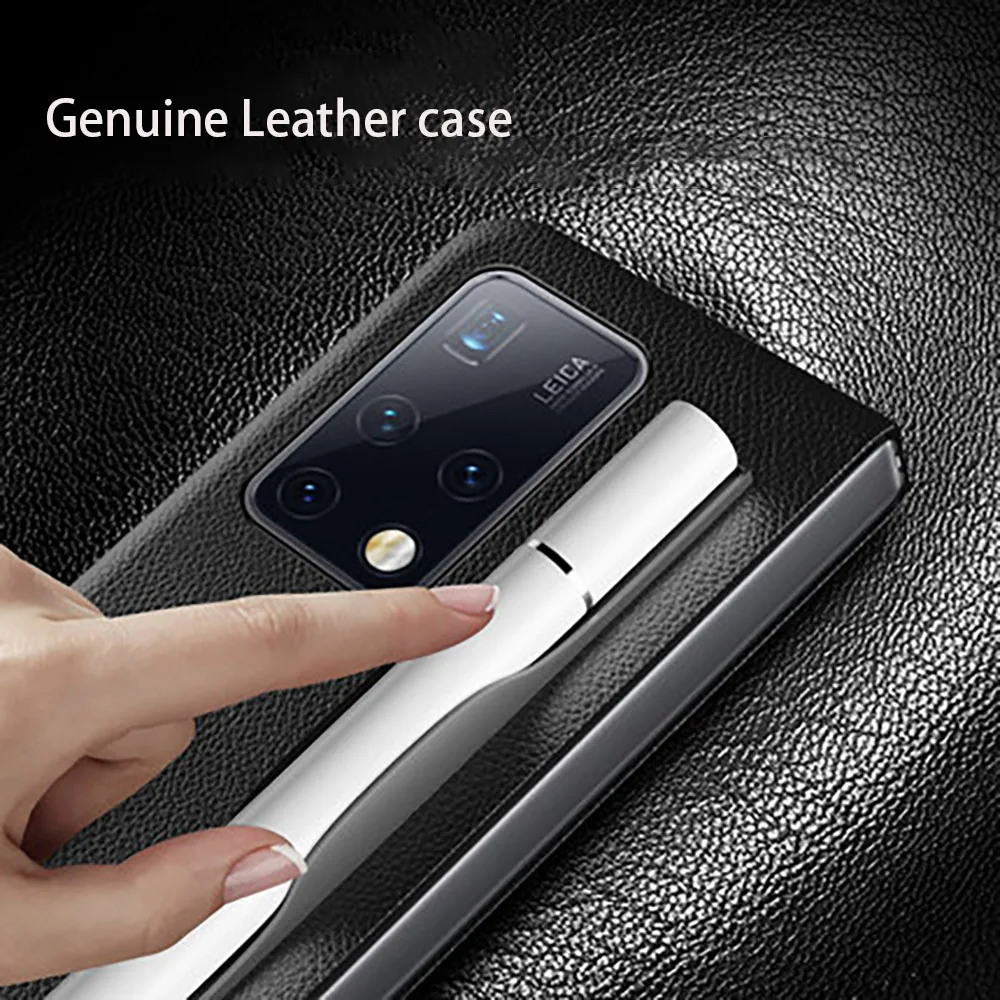 For Hhuawei Mate X2 Phone case Genuine Leather Front and Back Flip Full Protection Cases For Huawei Mate X2 Shatterproof Shell