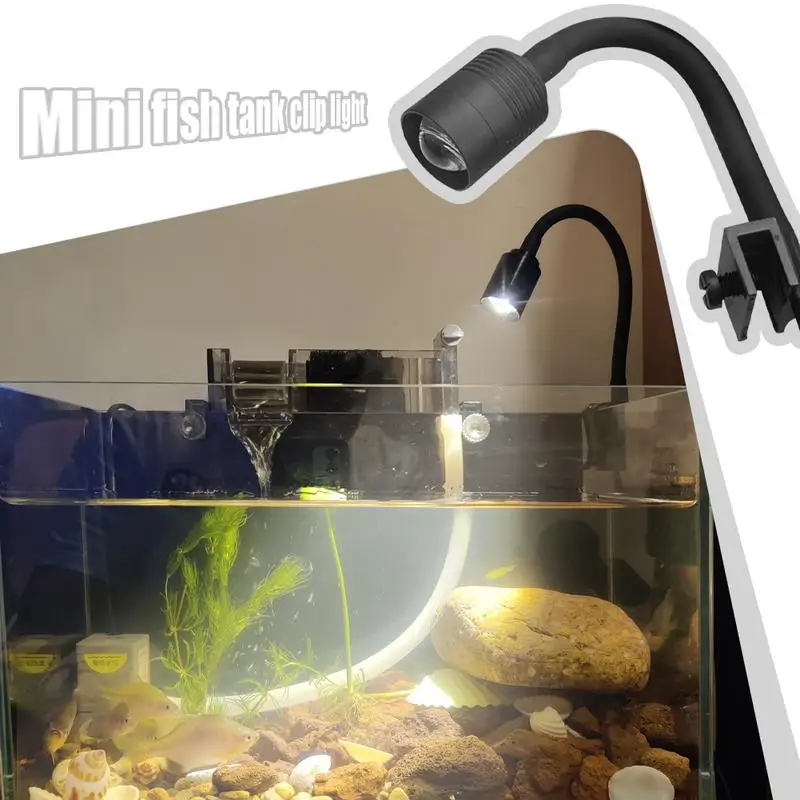 Fish Tank Clip Light Rotating Small USB Light Clip On Fish Tank Open Terrarium Soft Light With Flexible Angle For Hotel Living