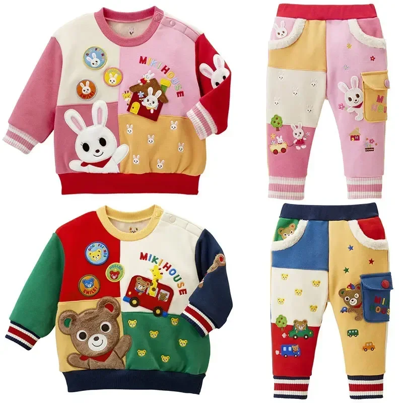 Kids Sweatshirt  Boys  Long Sleeved Hoodie  Cartoon  Sweatshirts Cute Pullover Hoodies +pants  Baby Boy Clothes Pant Sets