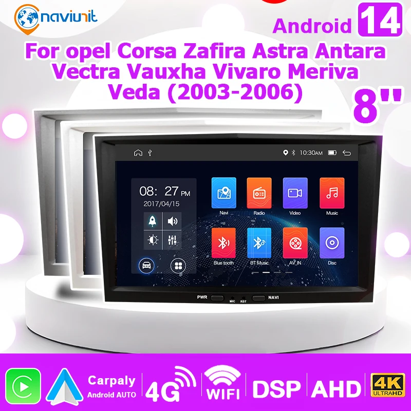 8" Avtoradio s brezžičnim CarPlay za Opel