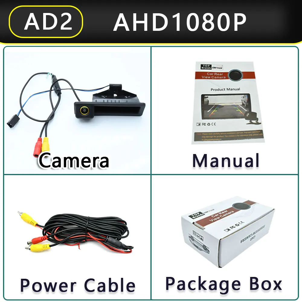 170° Golden Lens AHD 1080P Trunk handle Vehicle Rear View Car Camera For BMW 5 Series E60 E612007 2008 2019 Android Monitor