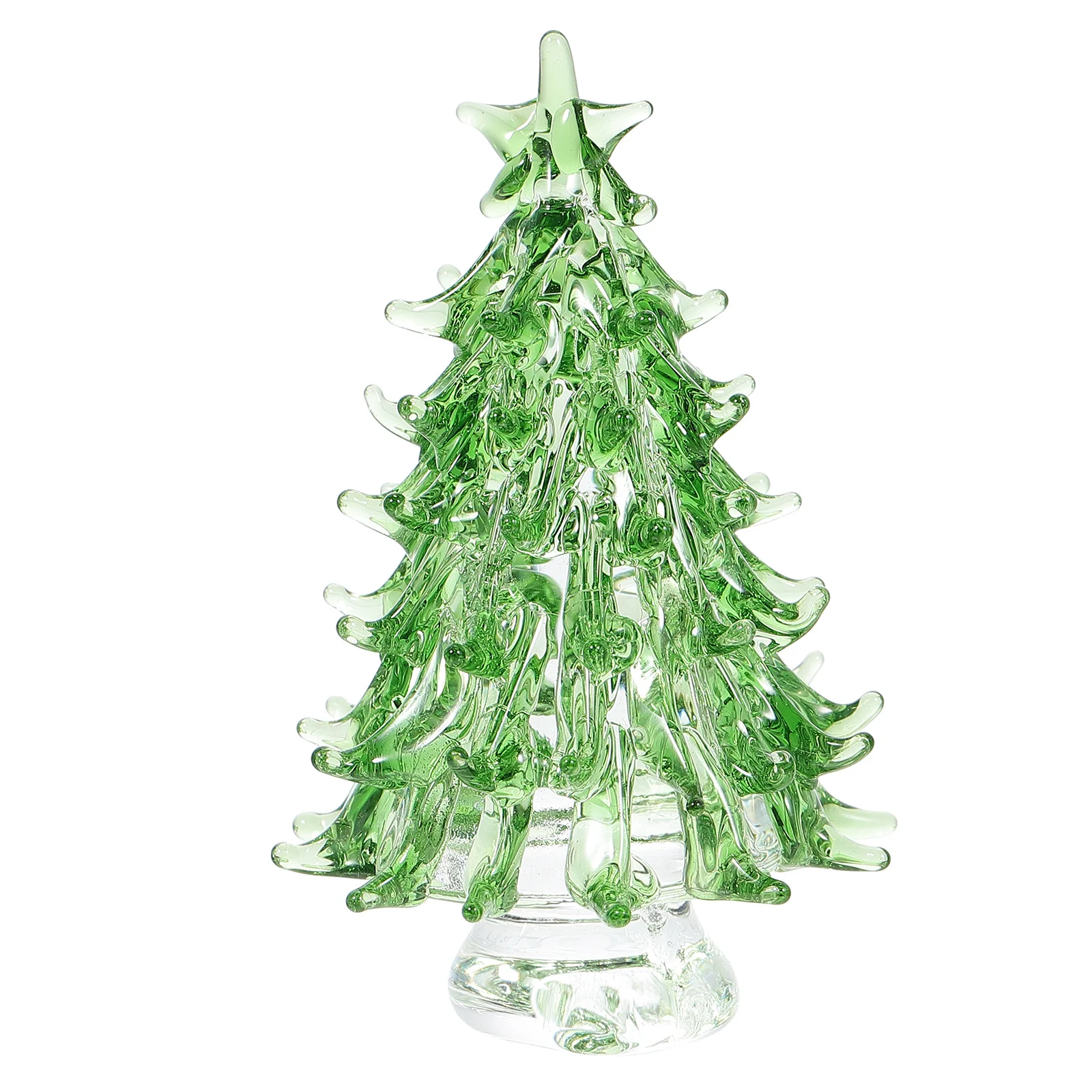 Árbol de Navidad de cristal, decoración en miniatura, paisaje, decoraciones para pasteles, estatua de Navidad de mesa decorativa pequeña