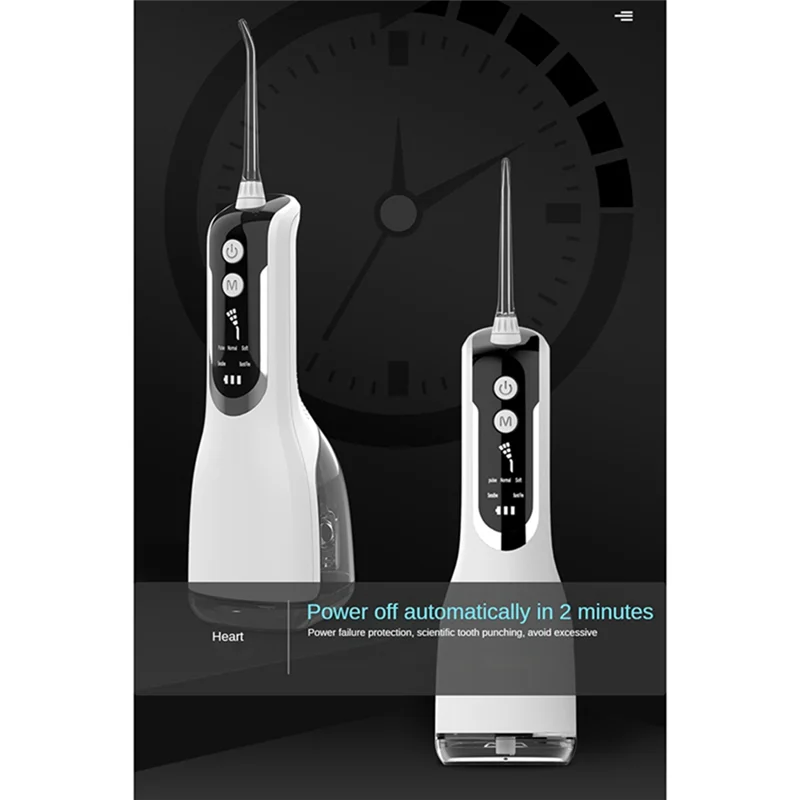 A66T-Oral Irrigator USB Rechargeable Water Flosser Portable Water Jet 330ML Water Tank Waterproof Teeth Cleaner