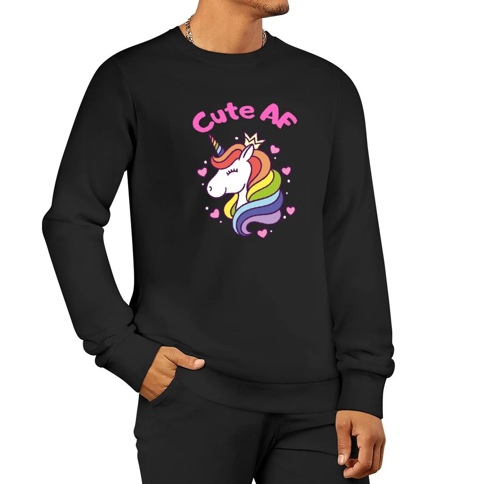 

Cute AF Unicorn Femboy Sissy Pullover Hoodie anime clothes clothes for men sweatshirts men