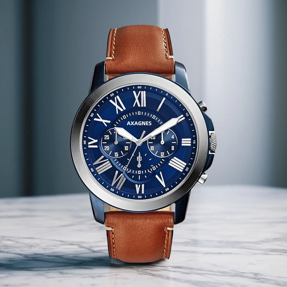 ساعة أصلية للرجال من Grant Quartz كرونوغراف من الفولاذ المقاوم للصدأ والجلد - FS4656/FS4812/FS4813/FS5151/FS5061