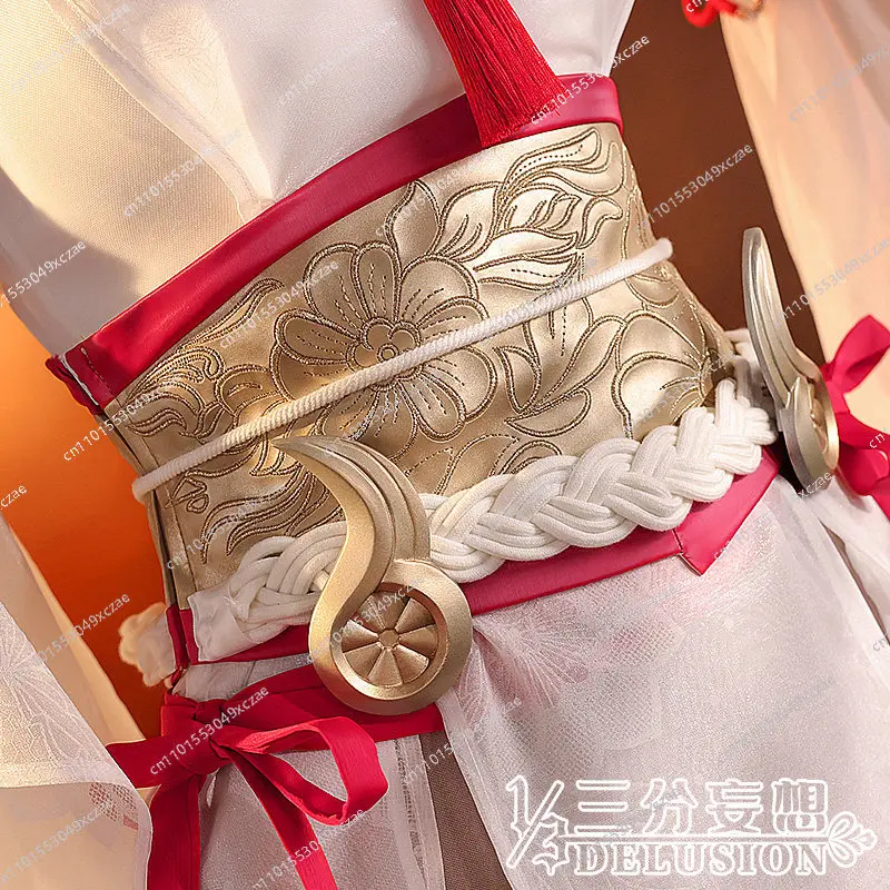 Naraka: Bladepoint cos take walnut white silk otaku Luo Meng cosplay anime costume women's clothing, three points delusional view 2