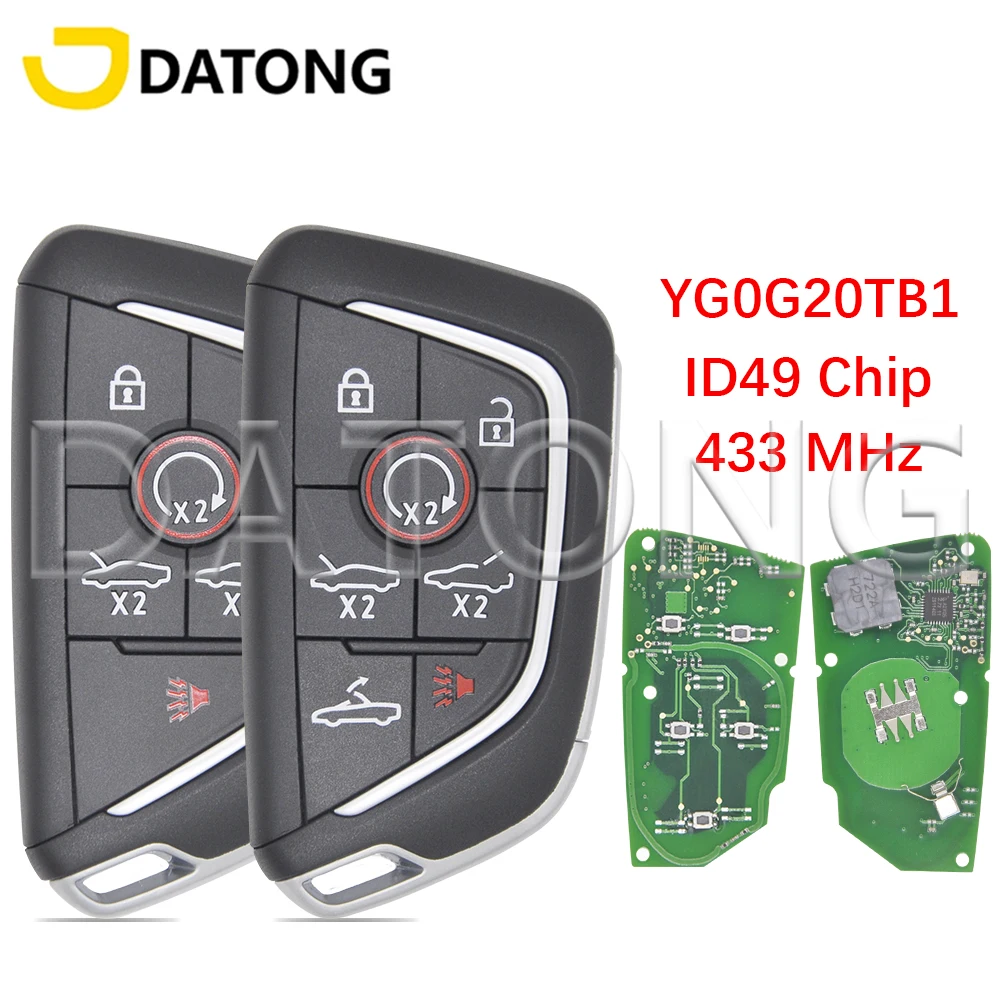 

Datong World Car Remote Control Key For Chevrolet Corvette C8 2020-2023 YG0G20TB1 ID49 433MHz Keyless Go Promixity Smart Card