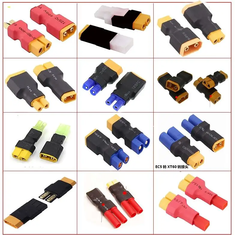 XT60 to XT30 EC2 3 EC5 xt90 TRX TAMIYA Deans T 4MM JST MALE Plug Female Connector Conversion Adapter for RC car model battery