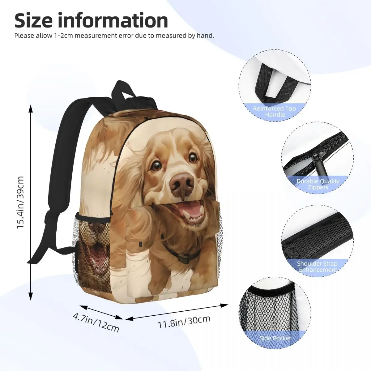 Keeping Up With A Cocker Spaniel's Zest Backpacks Teenager Bookbag Fashion Children School Bags Laptop Rucksack Shoulder Bag