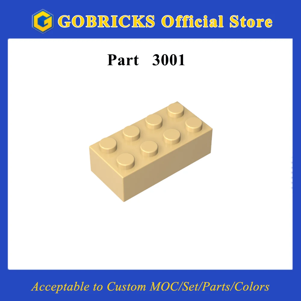 Gobricks 1 Pcs MOC Bricks 2 x 4 Assembles Particles Compatible With 3001 Model Building Blocks Parts Children's Educational Toys