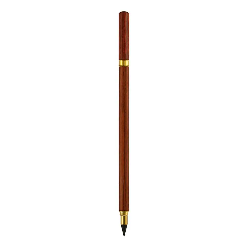 Retro Brass Wooden Eternal Pencil Unlimited HB Writing Business Replaceable Tip Everlasting Supplies Pencil Stationery Offi S4J7