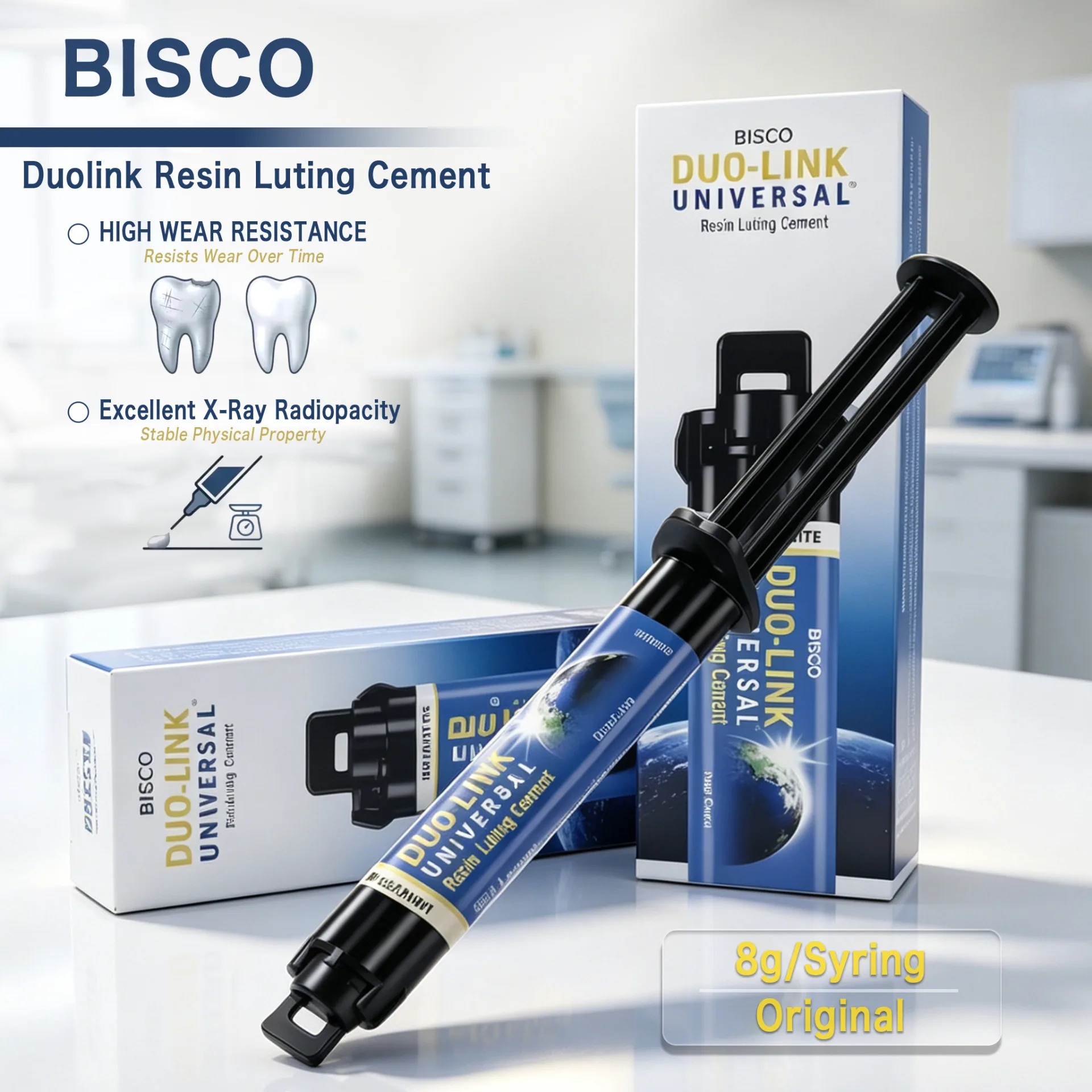 8g/Pc Dental BISCO Dou-Link Resin Luting Cement Syringe Whitening Bonding Repair Filling Nursing Material Dentistry Supplies