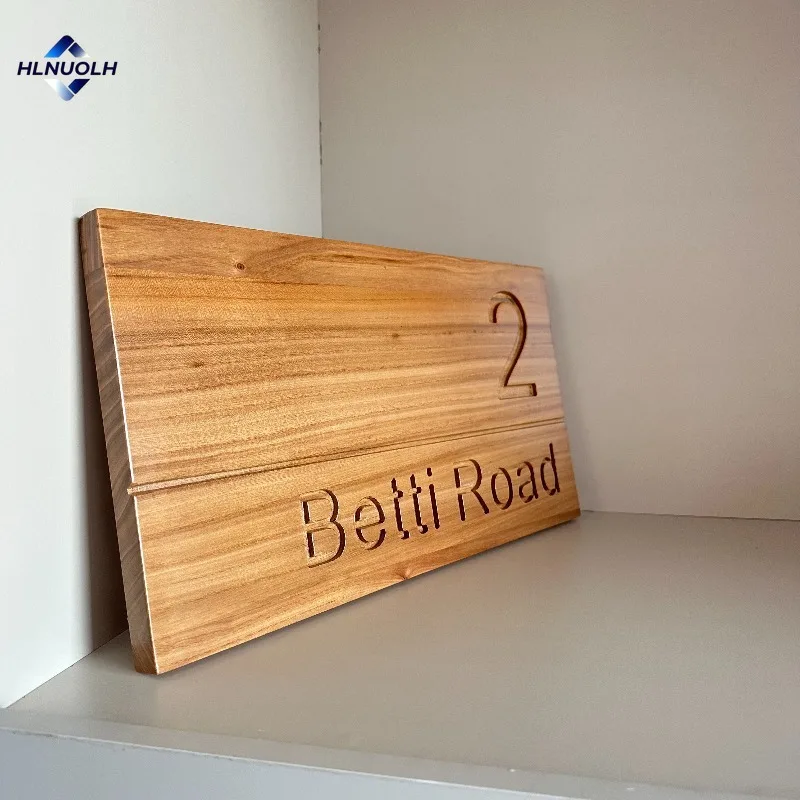 Personalized Design Door Sign Custom Wooden House Numbers Sign Address Plaque Laser engraving Letter Home Outdoor Name Plates