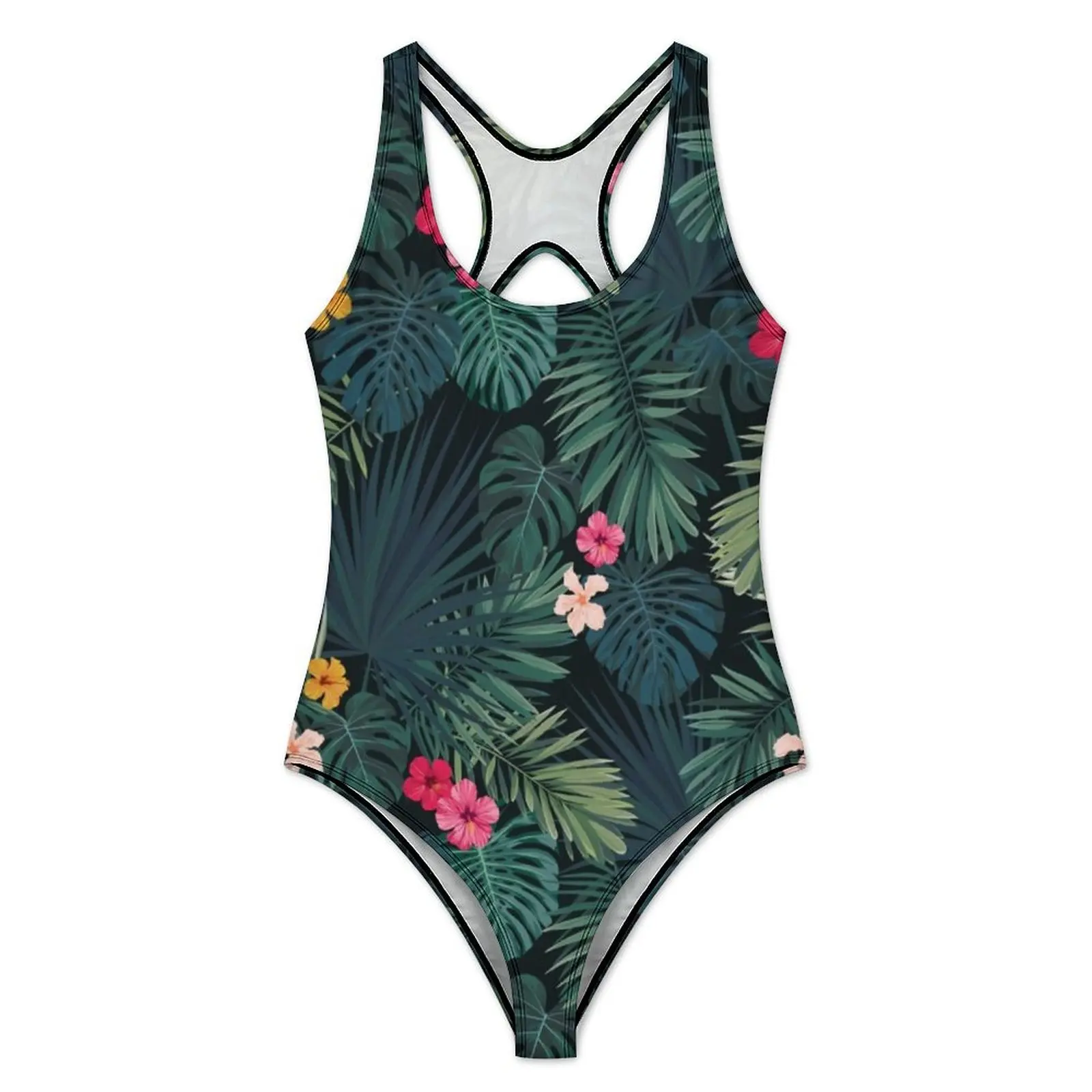 Tropical Floral Swimsuit Hibiscus Blossom Swimwear One-Piece Vacation Design Swimsuits Bathing Suit Lady Push Up Sexy Beach Wear