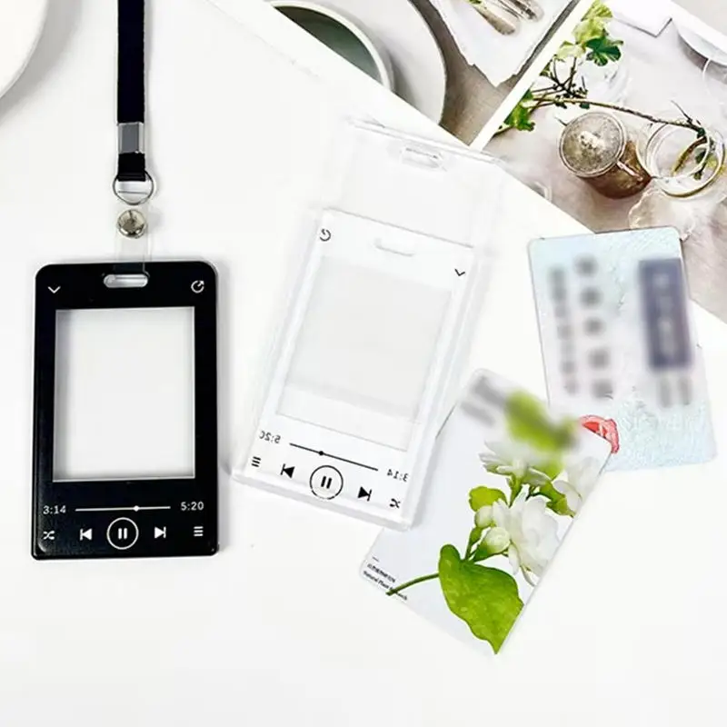 Transparent Photocard Holder Keychain Idol Photo Sleeve Credit ID Bank Card Holder Student Card Case Protective Case