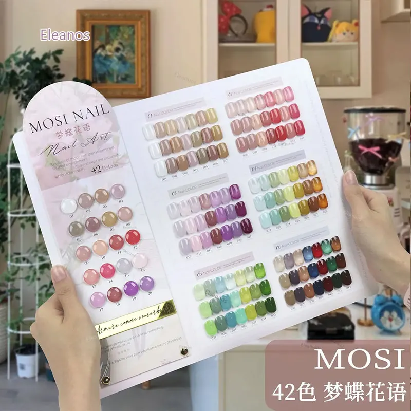 Eleanuos 42pcs Show White Gel Nail Polish Set Clear Jelly Gel With Color Card Soak Off Transparent UV Gel For Nail Salon 15ml