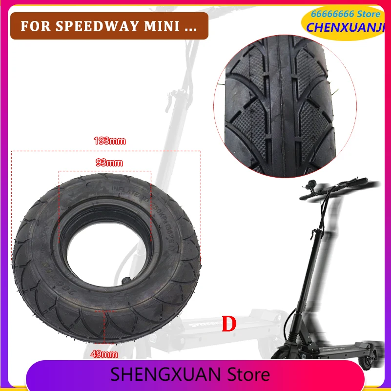 

200x50 Solid Tire for Speedtrott GX14 Speedway Mini 3/4 Scooter Front Wheel 8 Inch Tire Explosion-Proof Tire Tubeless Tyre