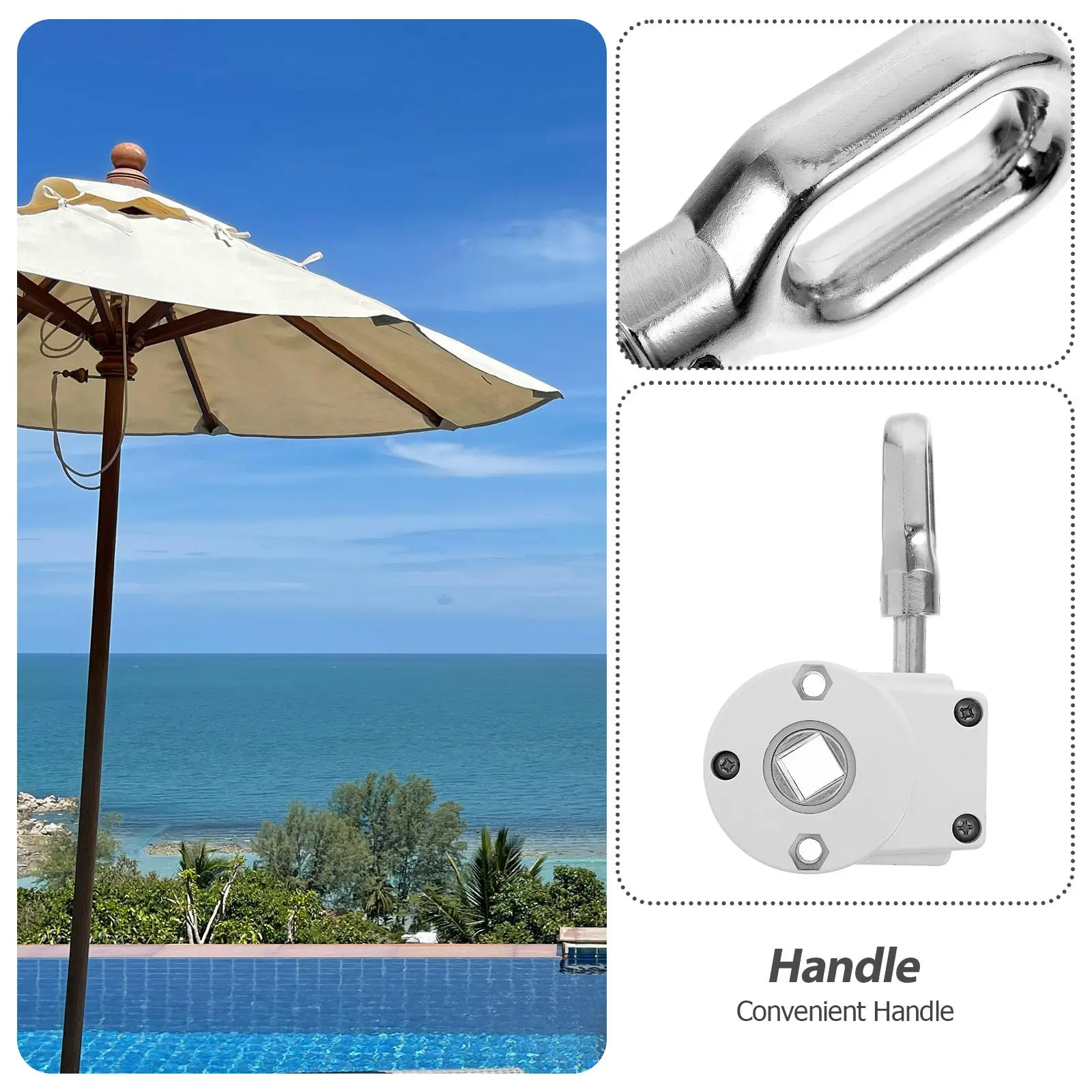 Universal Sunshade Crank Gear Assembly Outdoor Awning Replacement Hardware Heavy-Duty Crank Mechanism for Balcony Patio Canopy