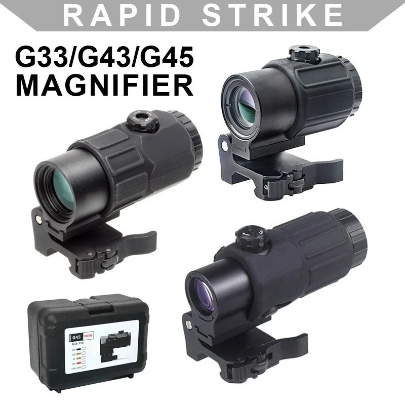 G33/G43/G45 3X 5X Tactical Magnifier Rifle Sight Scope w/ 20mm Picatinny Flid to Side Mount Airsoft Hunting Optics Gear EXPS3