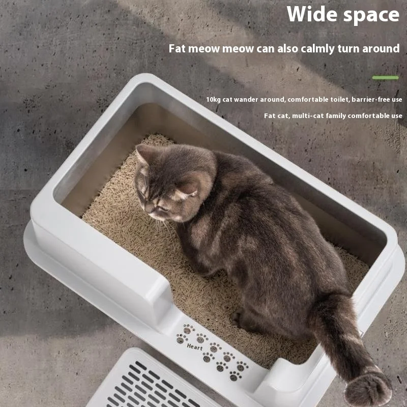 

Ящик для кошачьего туалета из нержавеющей стали, антикоррозийный и герметичный, легко чистится, увеличивающий пространство, кошачий туалет, товары для домашних животных