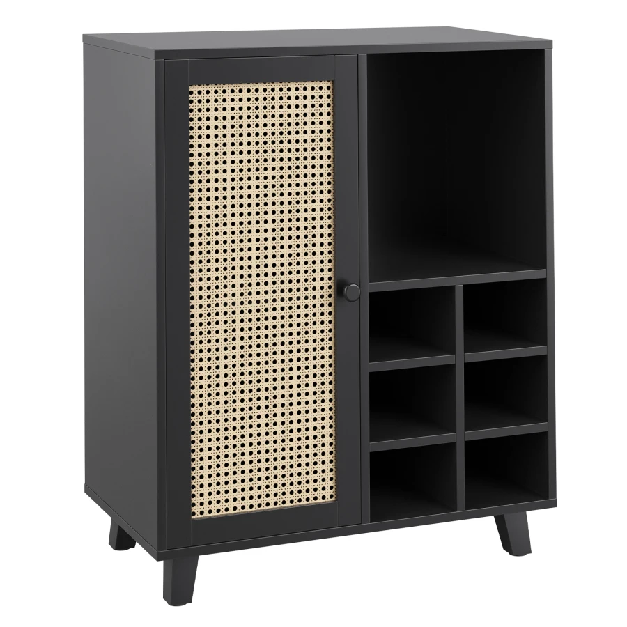 Sideboard Cabinet with Storage, 34 Inch Wine Bar Cabinet with Wine Racks, Buffet Cabinets for Home, Living Room For Dining Room