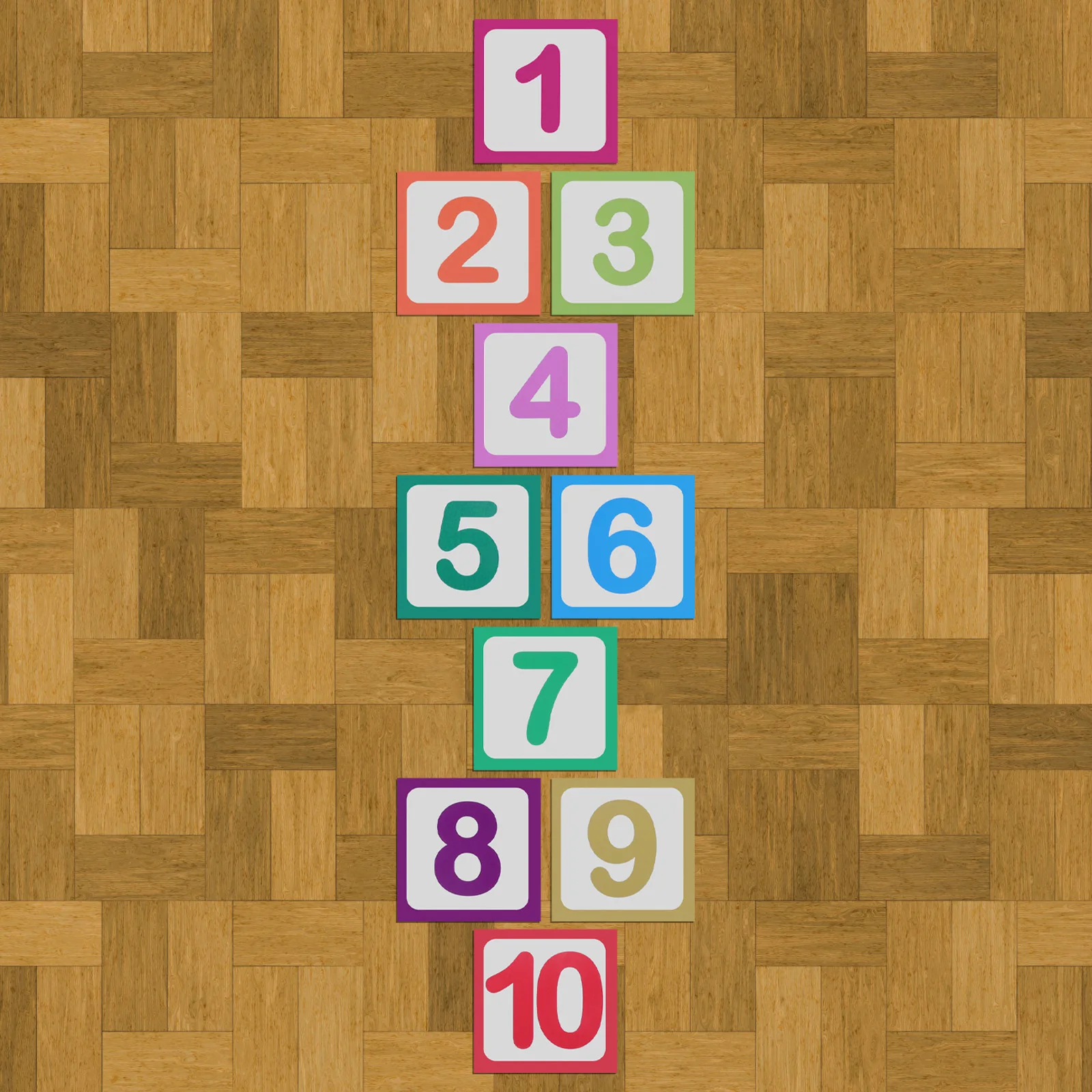 10 قطعة عدد لعبة ملصقات أرضية متجمد المضادة للانزلاق ذاتية اللصق الحجلة الشارات غرفة الاطفال التعليمية اللعب صور مطبوعة للحوائط #6