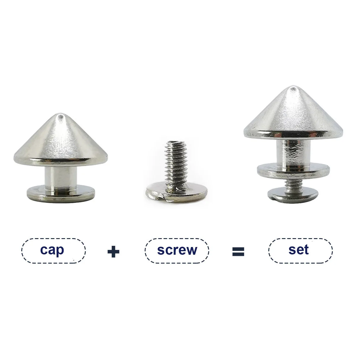 4pcs Brass Umbrella shape Screw Back Rivets for Bag Base Studs Leather Studs Nail Garment Leather Craft Belt Hardware