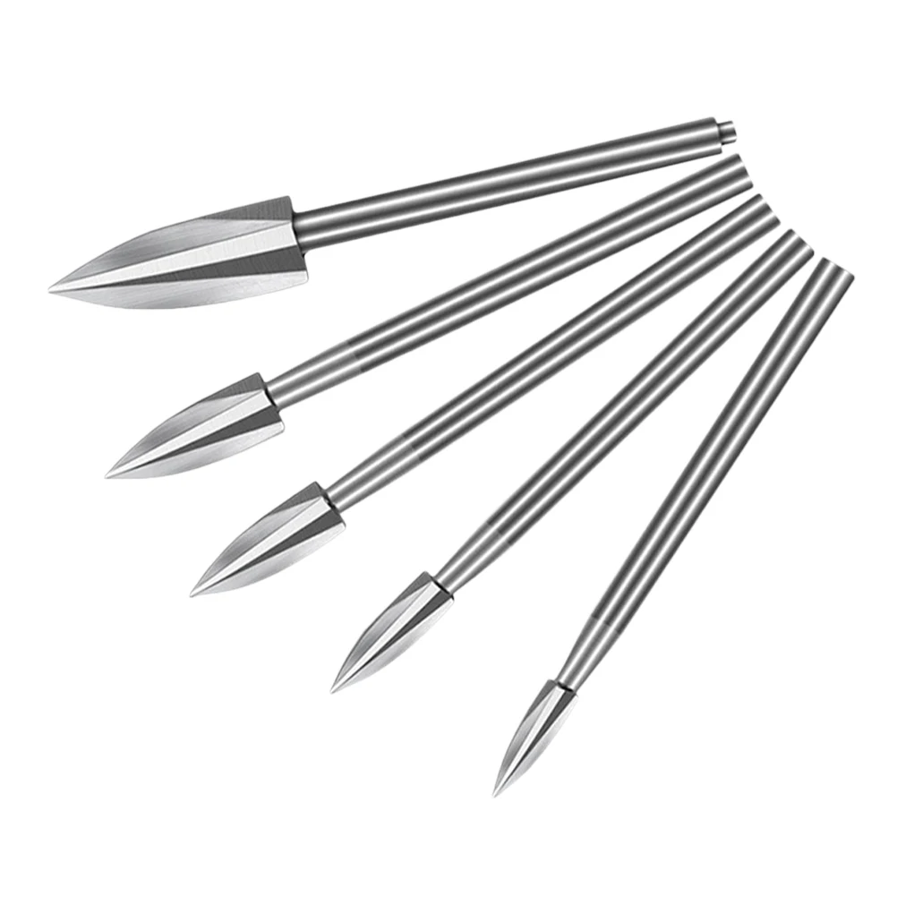 

5Pcs Wood Carving Drill Bit Set White Steel High Performance Rotary Bits for Wood Engraving Woodworking Carving Crafting Tools