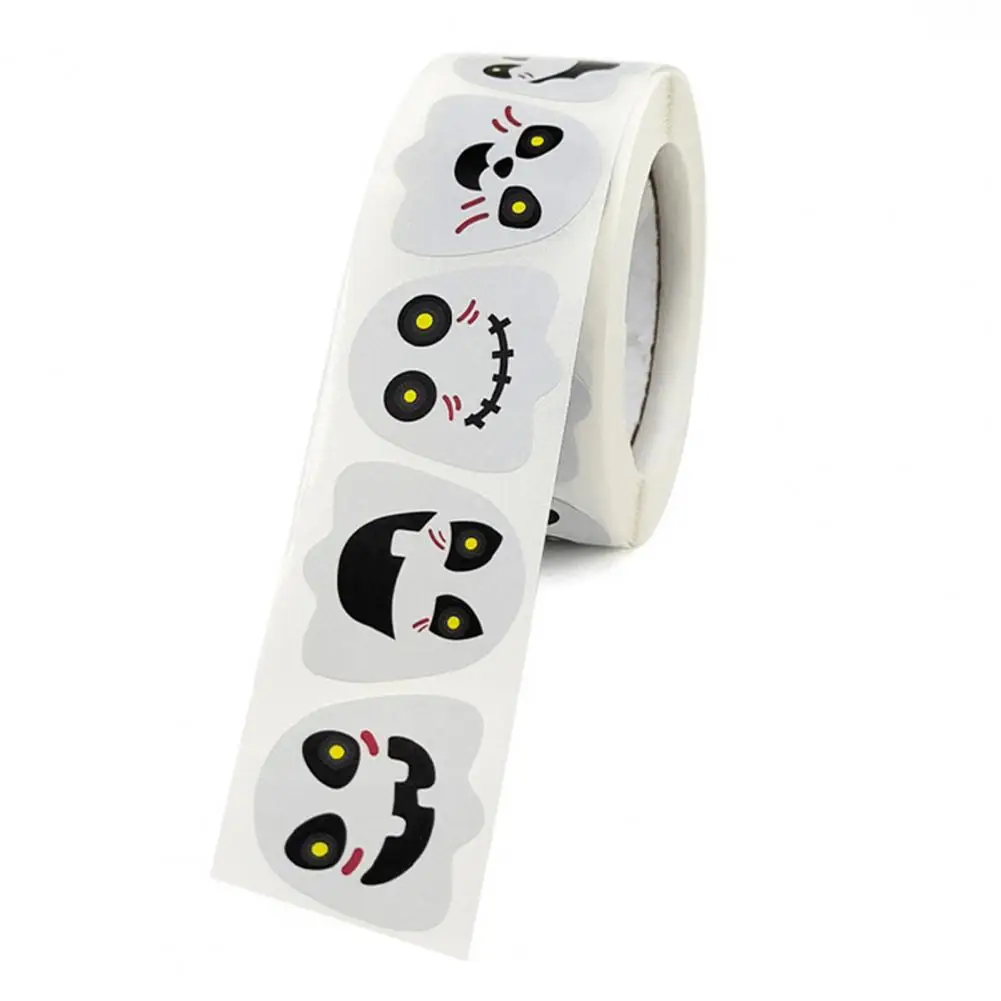 Ghost Sticker Pumpkin Sticker Festive Halloween Sticker Labels 500 Pumpkin Skeleton Patterned Seals for Candy Bags Envelopes