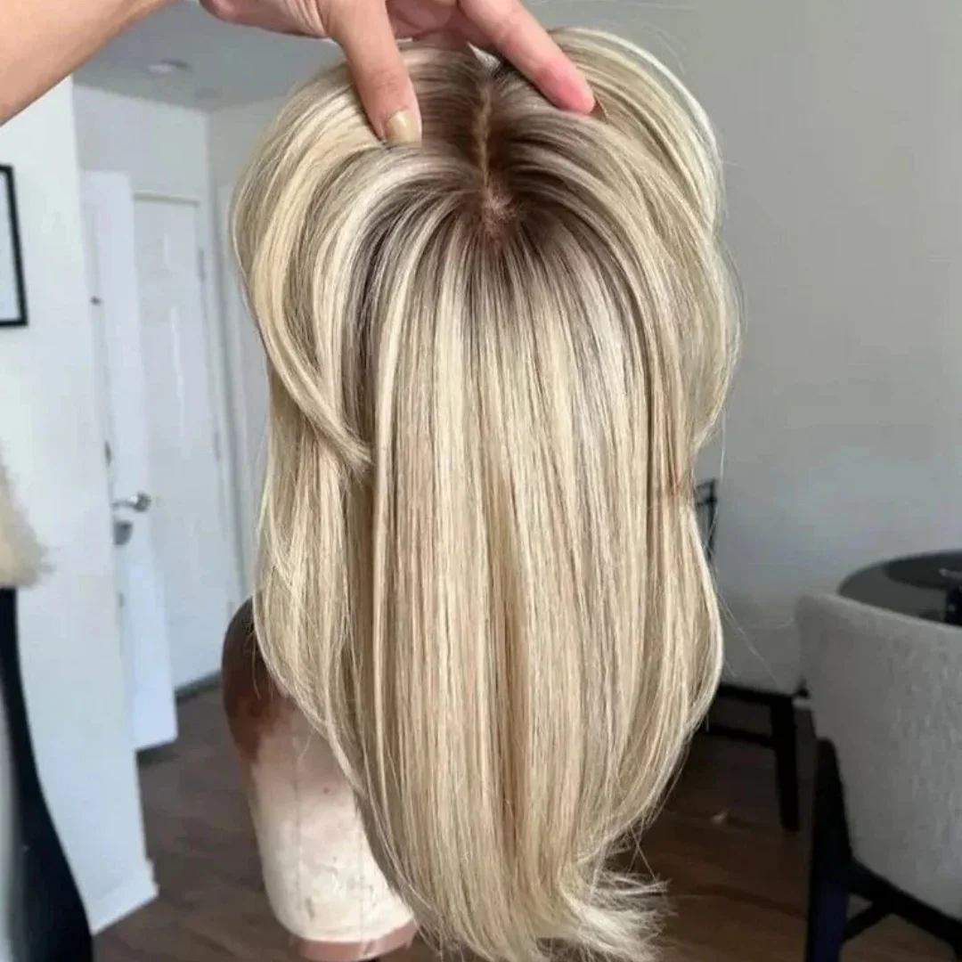 

Soft highlight Blond Wave Hair 150 density and 13×4 100%human hair wig lace front wig, with baby hair pre plucked