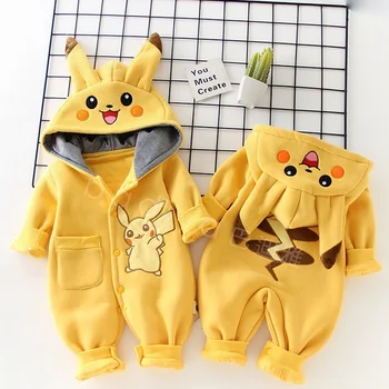 Cartoon Pocket Monsters Baby Pyjamsa Newborn Cute Winter Long-Sleeved Kids Rompers Clothing Babies Toddler'S Clothes Onesie Gift