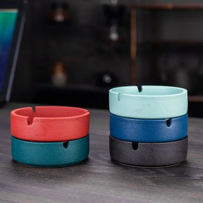 

Modern Portable Ceramic Ashtray Round Office Desktop Ashtray Decorative Item Large Capacity Car Ashtray Birthday Gift Home Decor