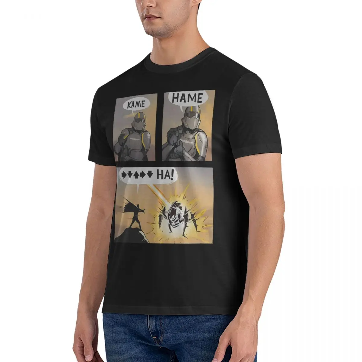 T-Shirt męski KAME HAME HA_ Śmieszne 100% bawełniane koszulki z krótkim rękawem Helldivers 2 T Shirt Okrągły dekolt Odzież Lato