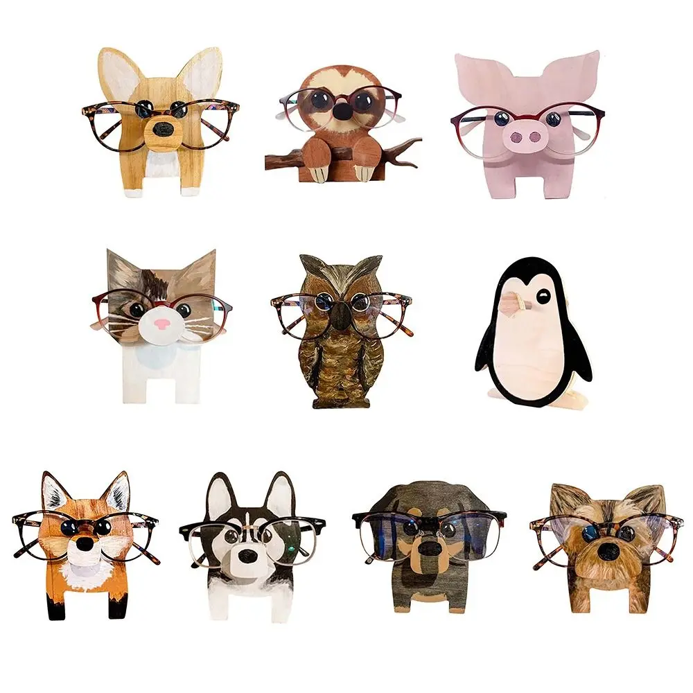 Kreative Brillen halter Augen Brille Display Holz ständer Tier Sonnenbrille Home Office Desktop-Dekor