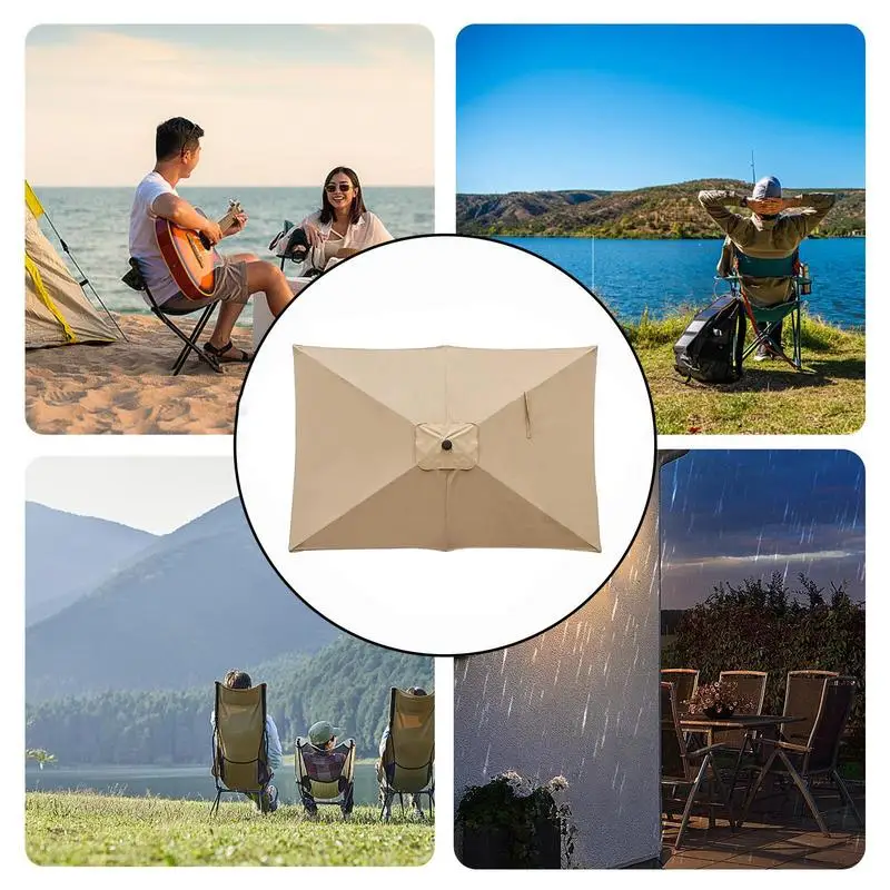 مظلة بديلة مقاس 6.6 × 10 قدم مظلة ناتئ مستطيلة شديدة التحمل مظلة ناتئ علوية للفناء الخلفي والخارجي #5