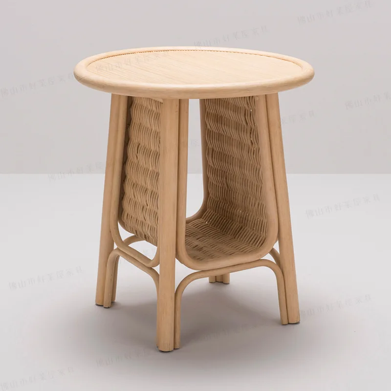 Rattan chair backrest Japanese ins balcony casual indoor single coffee table combination Indonesian natural wabi wabi